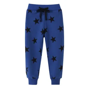 Children's Dinosaurs Print Drawstring Sweatpants - Blue Stars