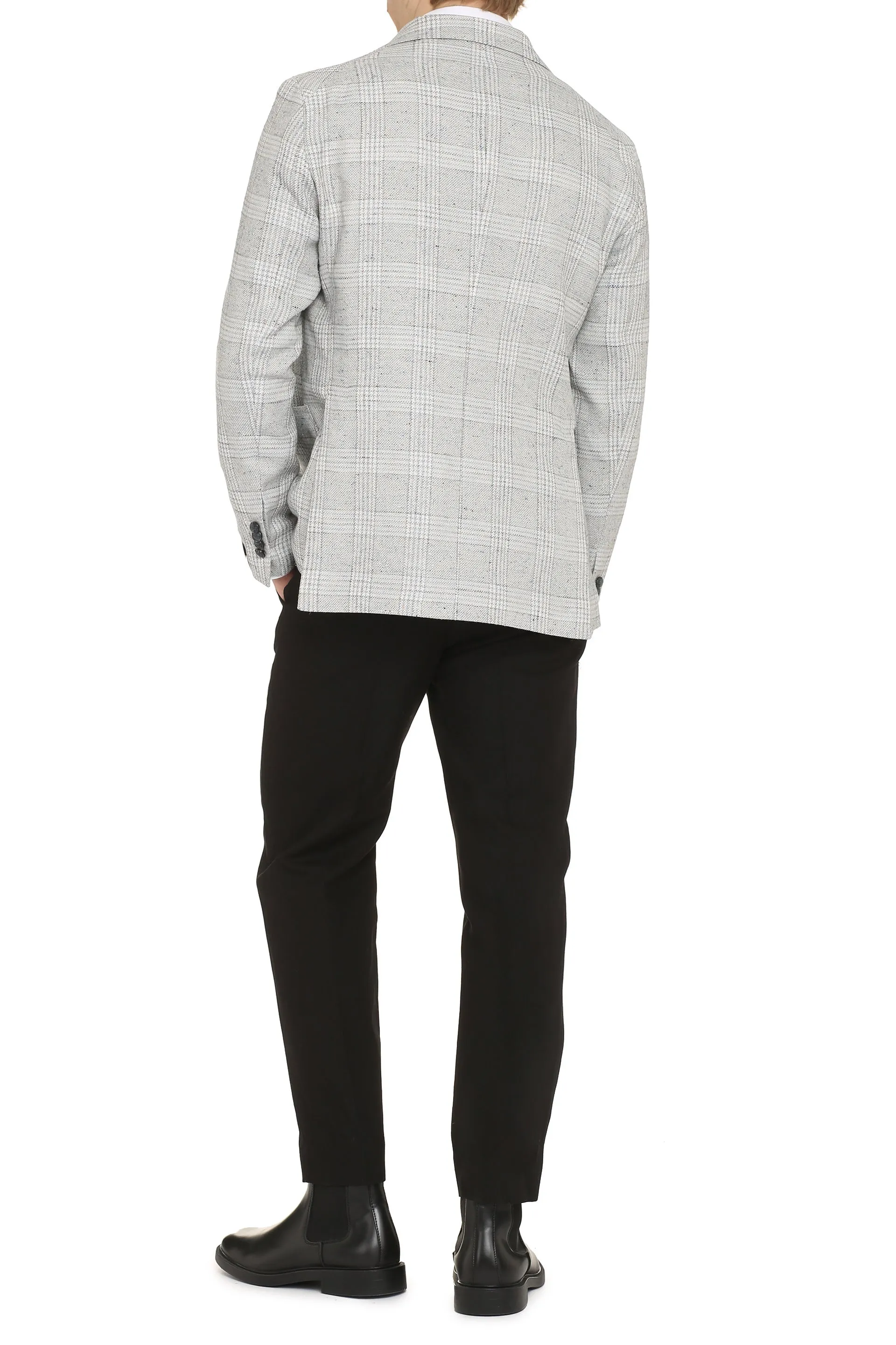 Cotton blend single-breast jacket