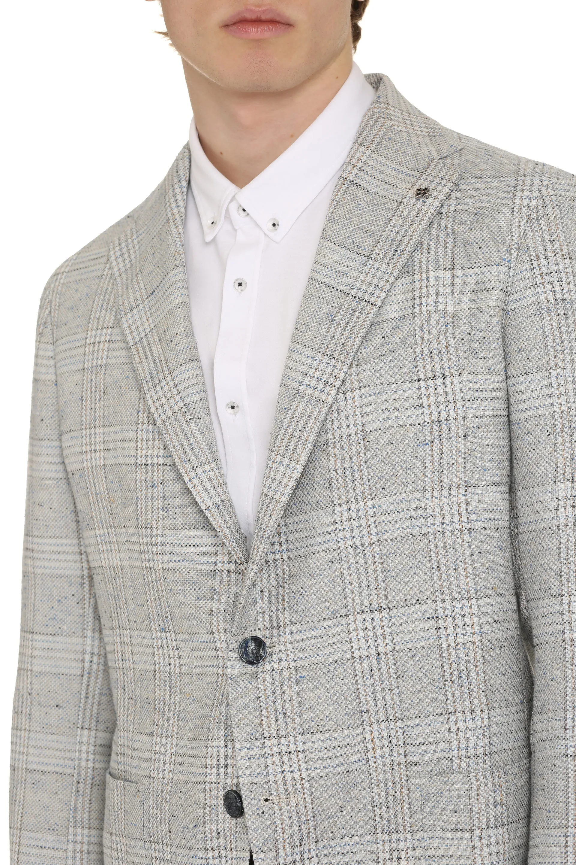 Cotton blend single-breast jacket