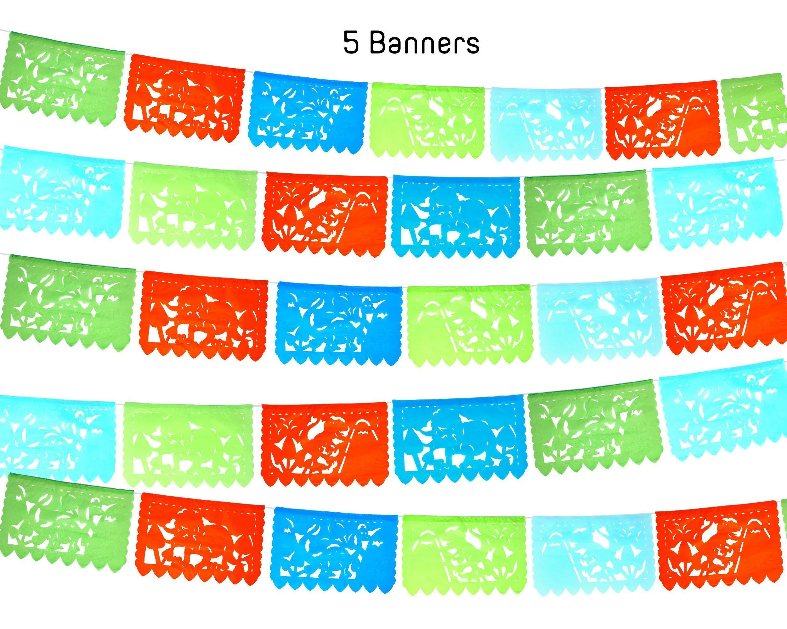 Dinosaur Papel Picado Banner (5 Pack)