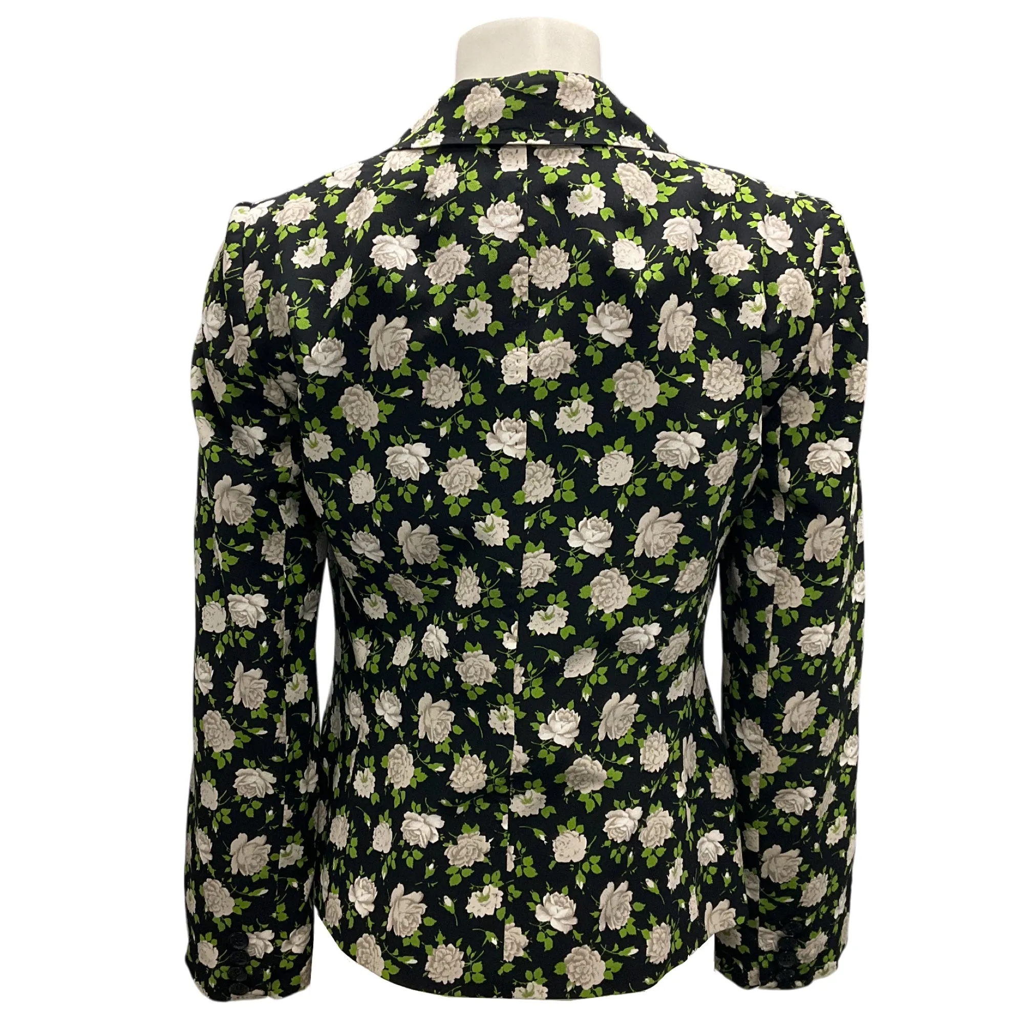 Dolce & Gabbana Black Multi Floral Silk Blazer