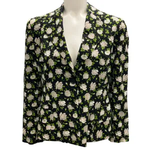 Dolce & Gabbana Black Multi Floral Silk Blazer