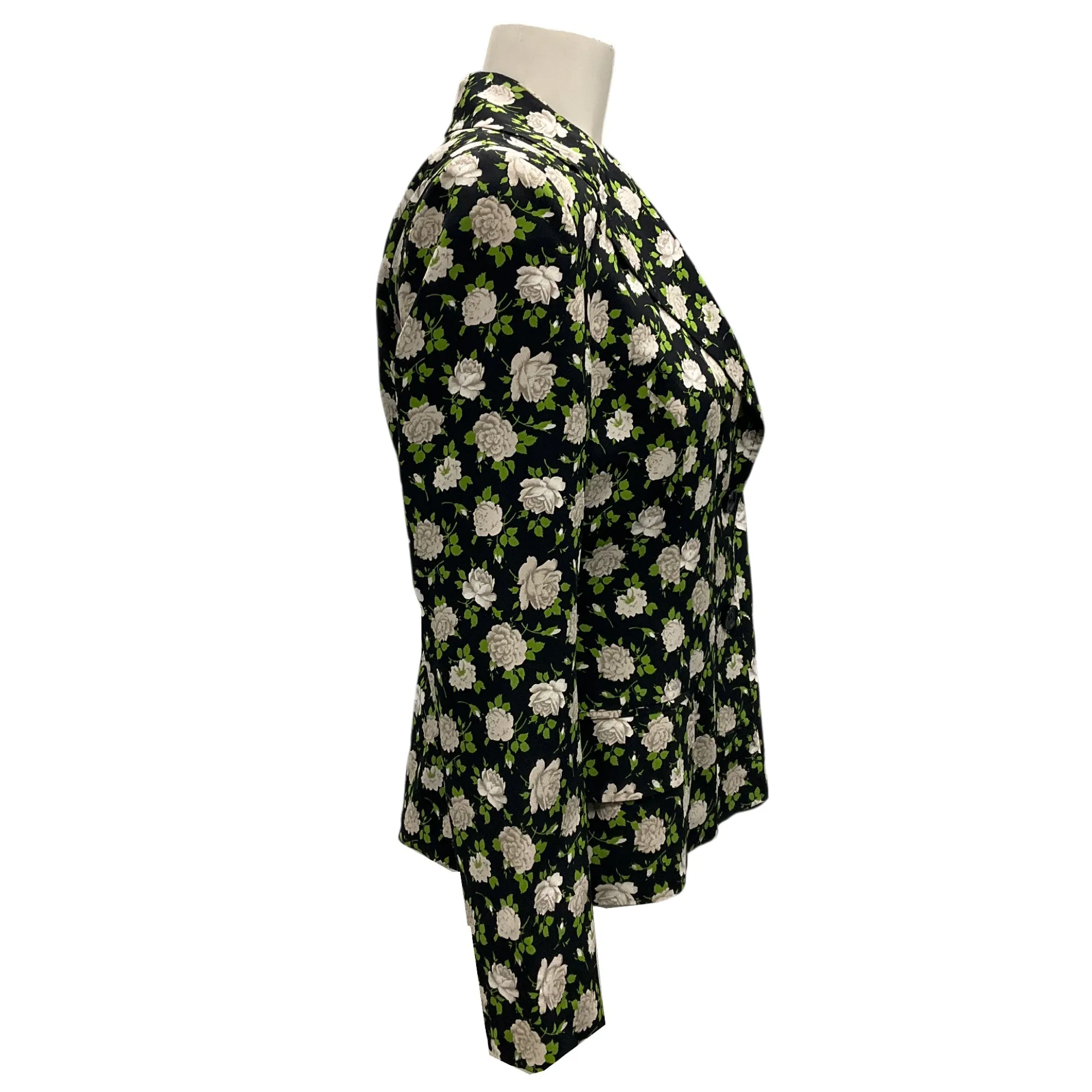 Dolce & Gabbana Black Multi Floral Silk Blazer