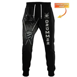Drummer Pants Drums Personalized Name 3D Sweatpants Drummer Jogger