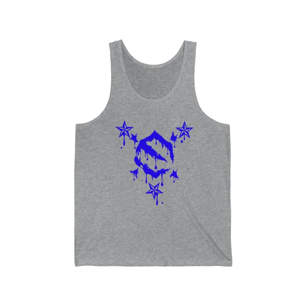 EZ MIL Drip Blue Emblem Unisex Jersey Tank
