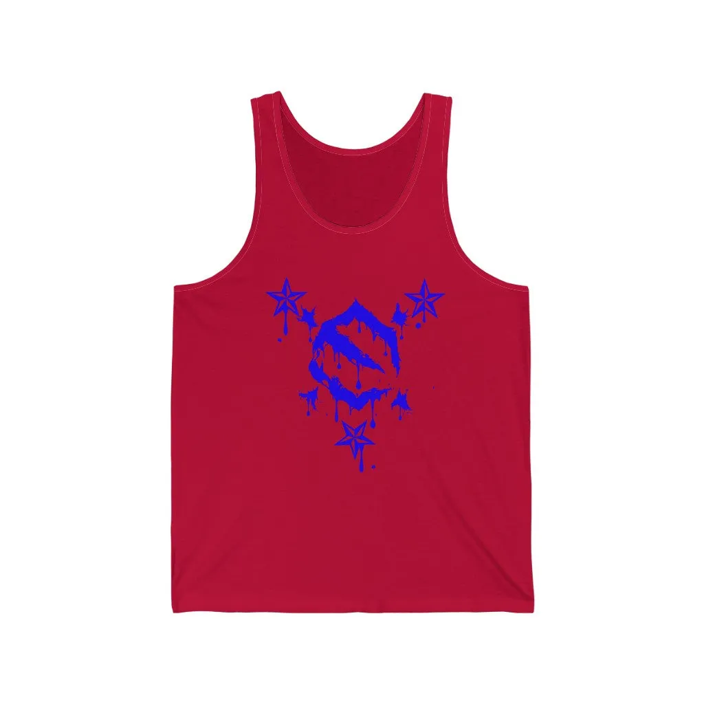 EZ MIL Drip Blue Emblem Unisex Jersey Tank