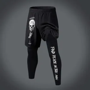 Find Peace In The Pain Printed Men's All-In-One Fitness Leggings