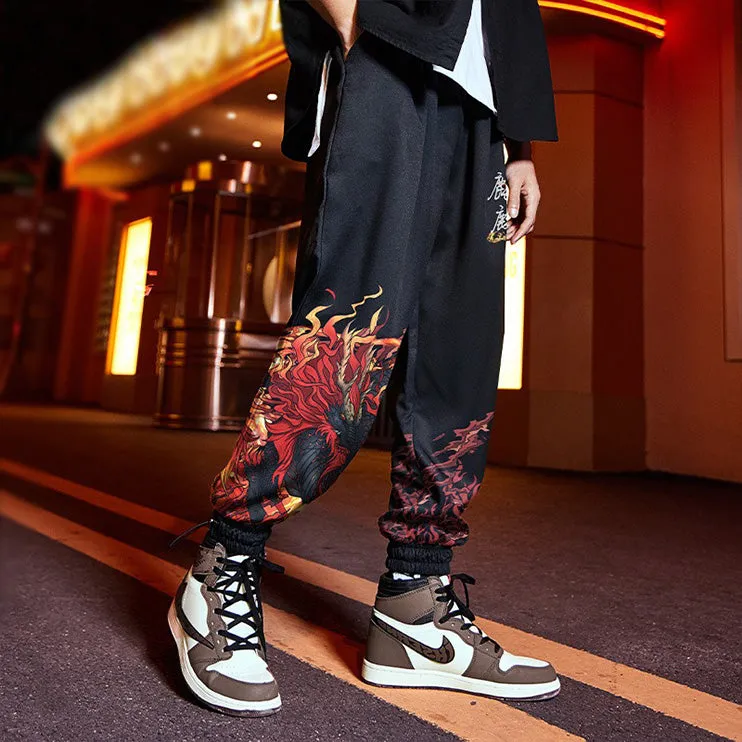 Flaming Ryujin Loose Sweatpants