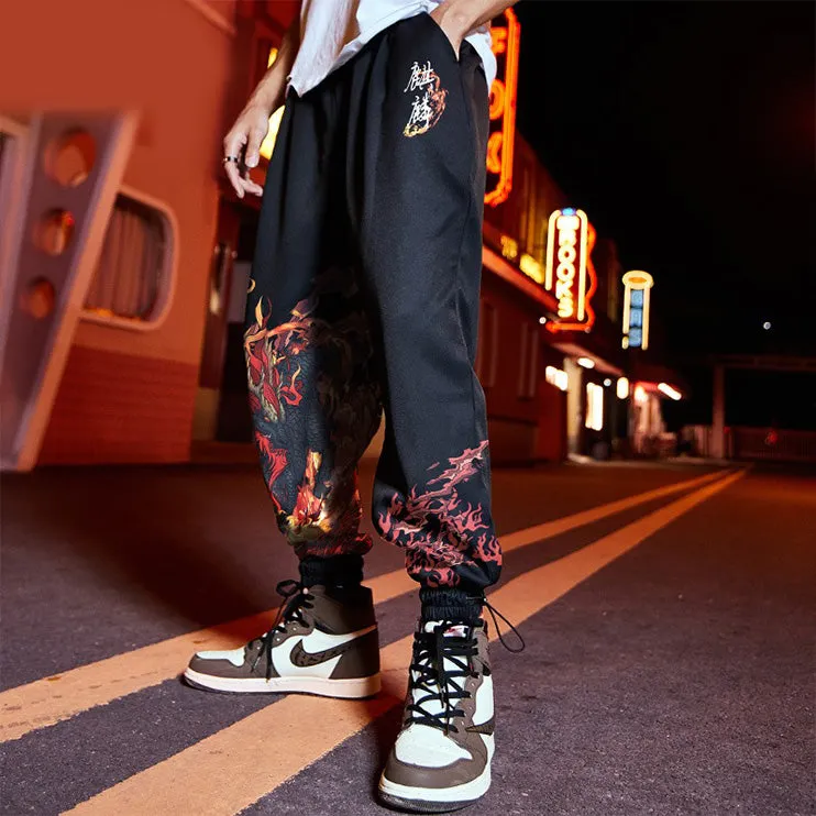 Flaming Ryujin Loose Sweatpants