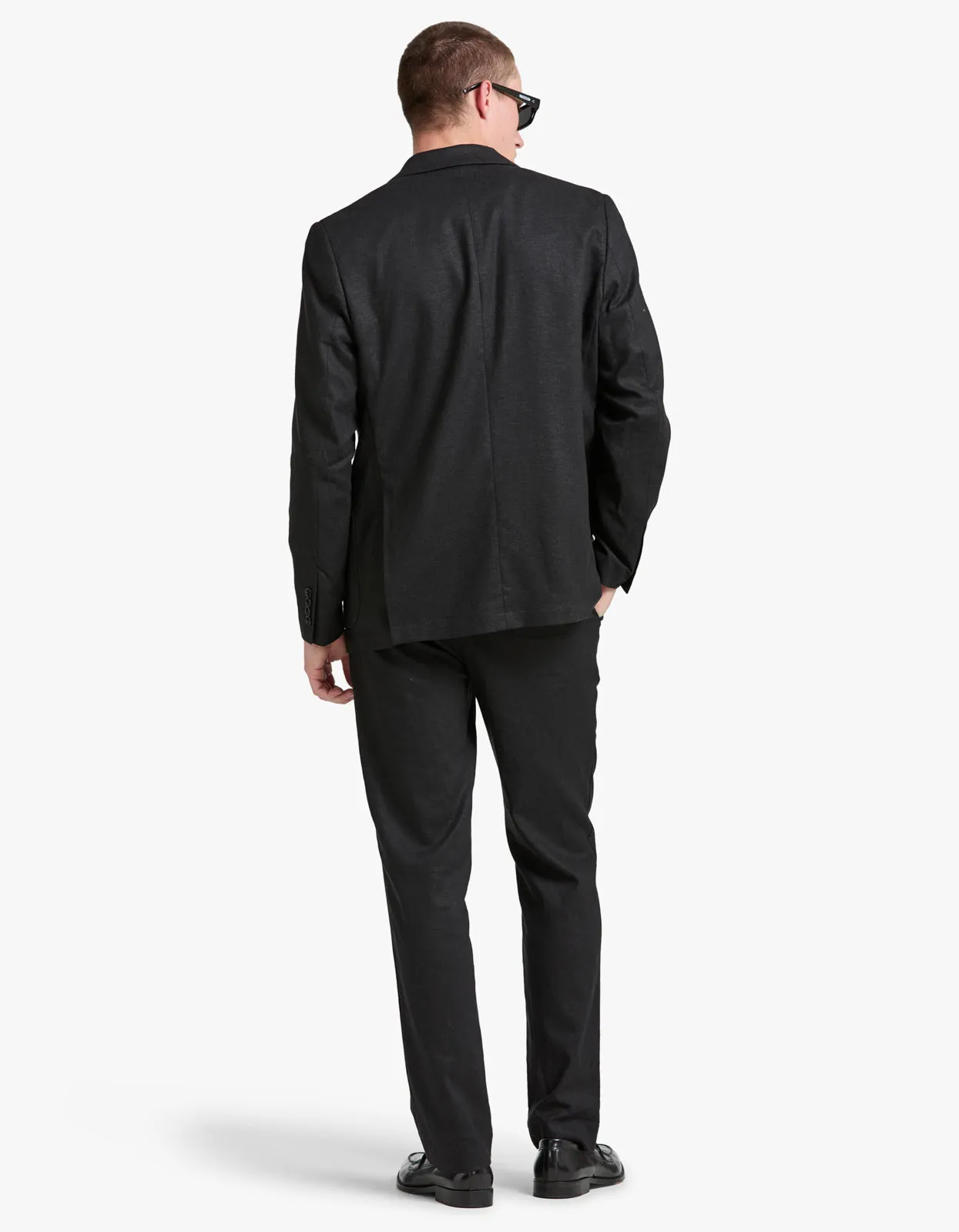 Frank Linen Blazer - Black