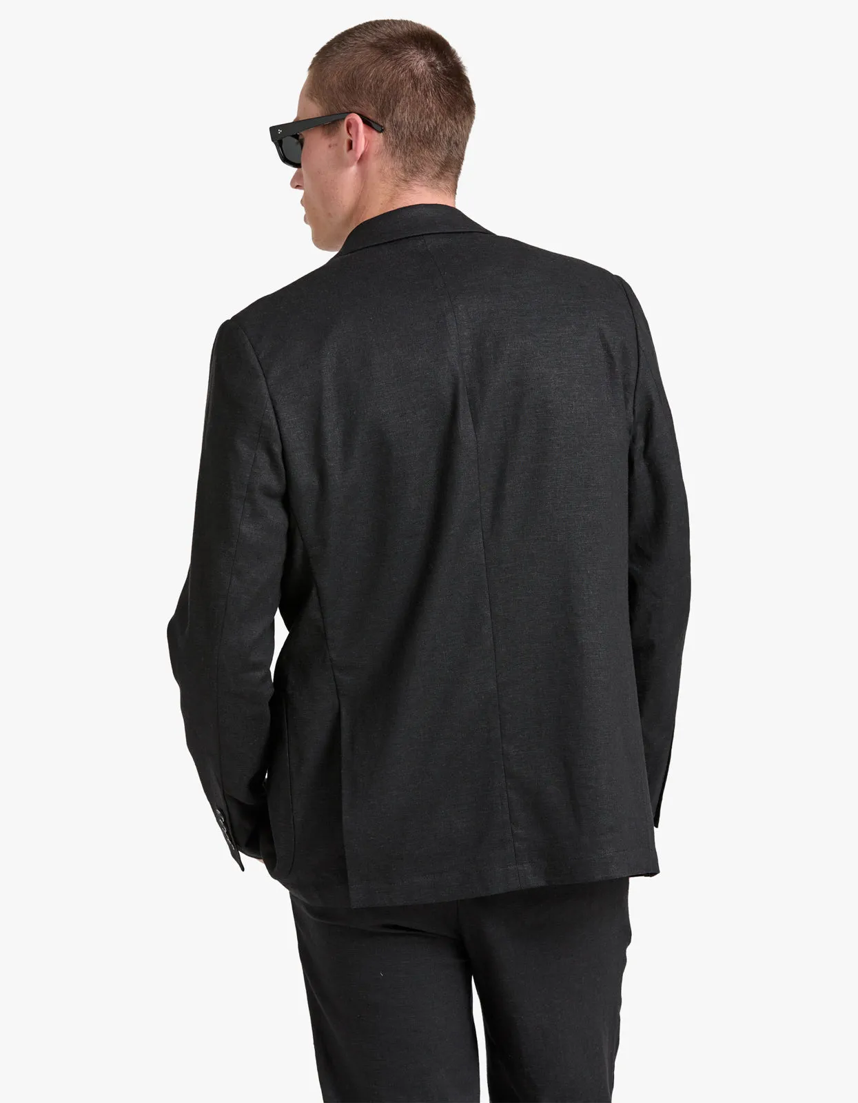 Frank Linen Blazer - Black