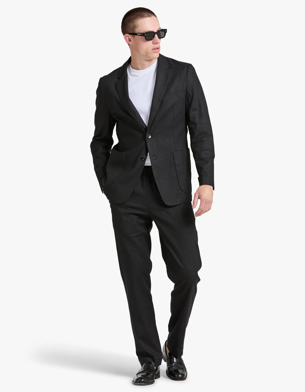 Frank Linen Blazer - Black