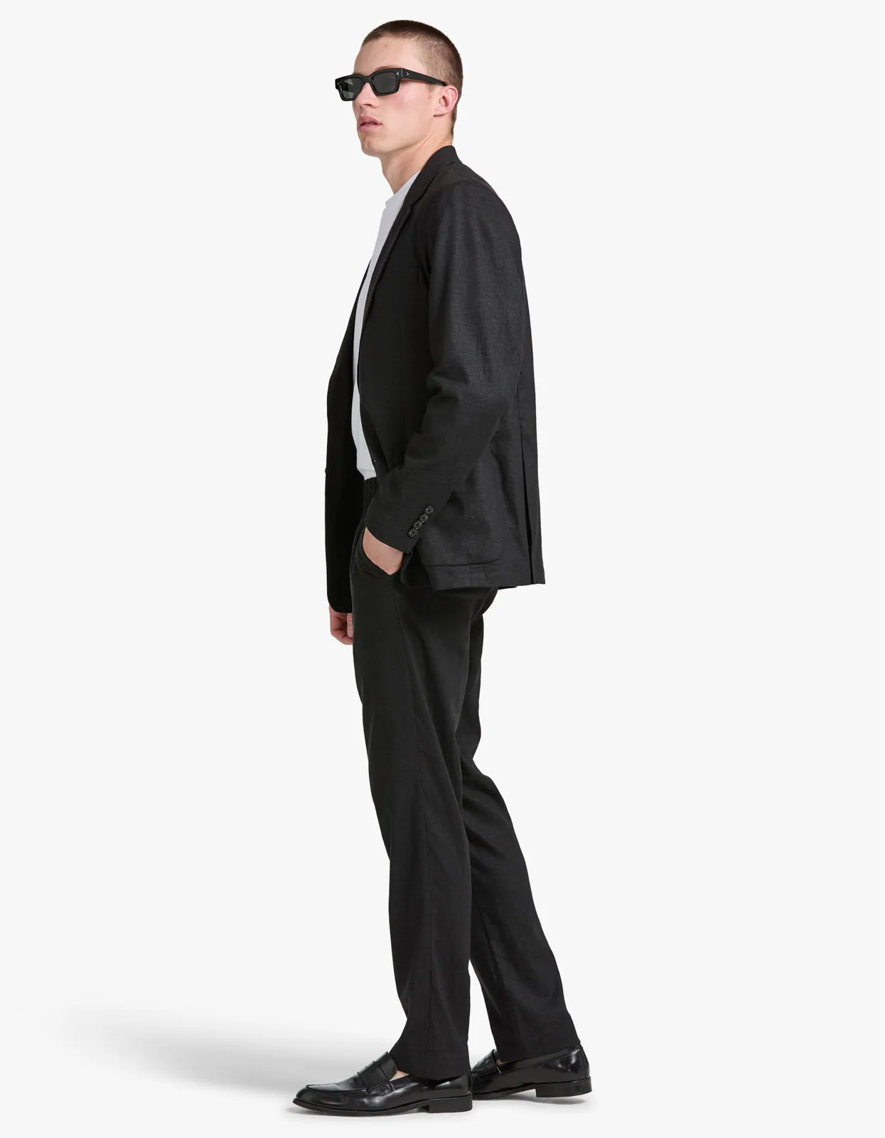 Frank Linen Blazer - Black