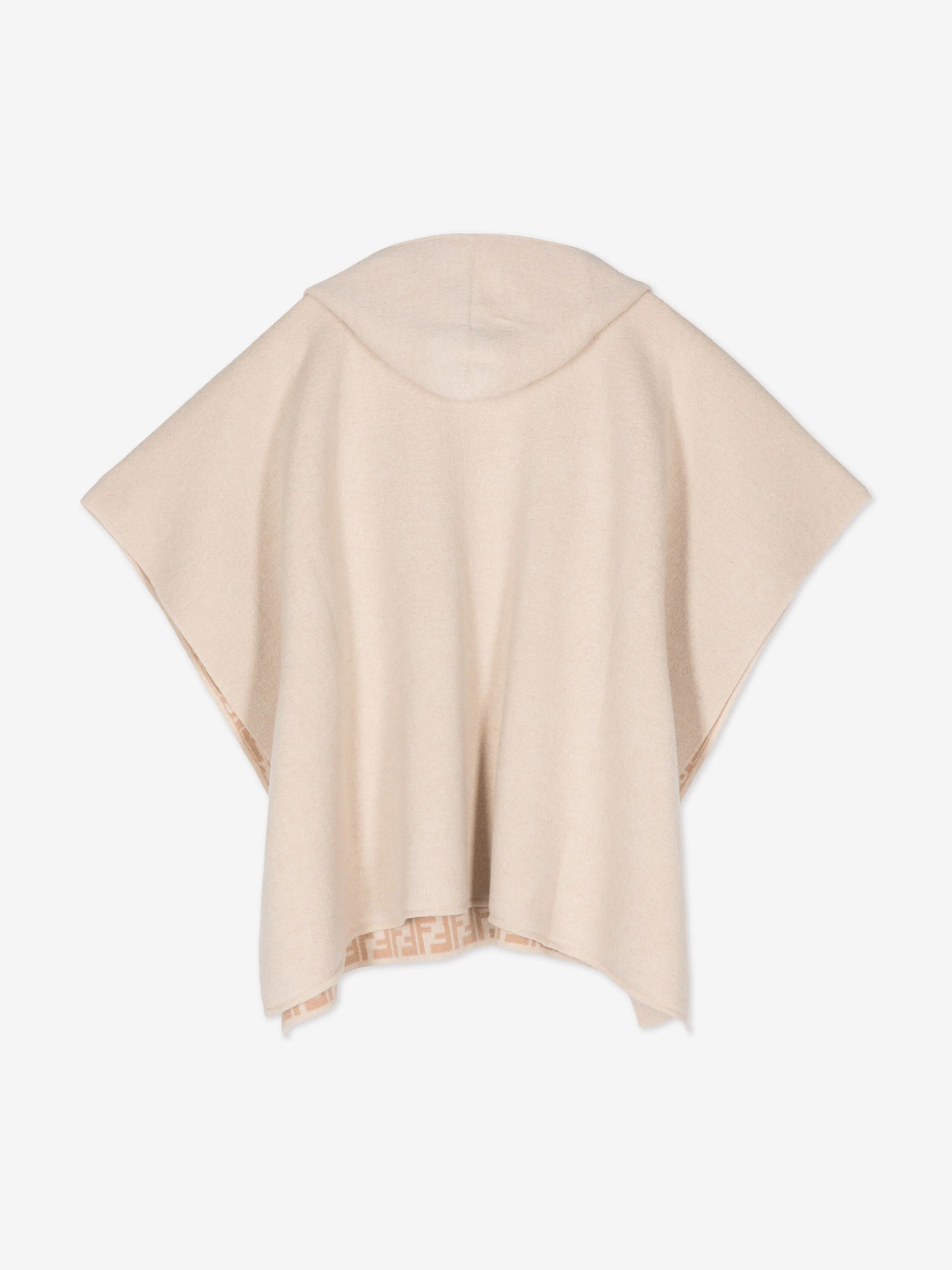 Girls Wool Reversible Cape in Beige
