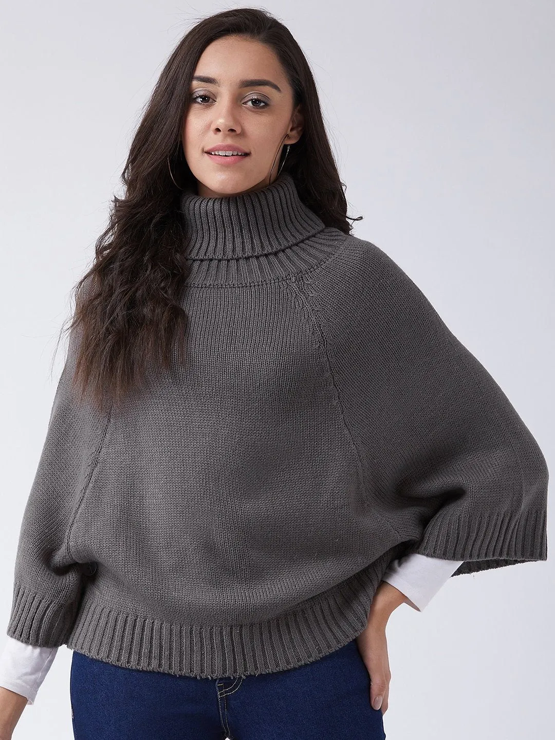 Grey Sweater Poncho
