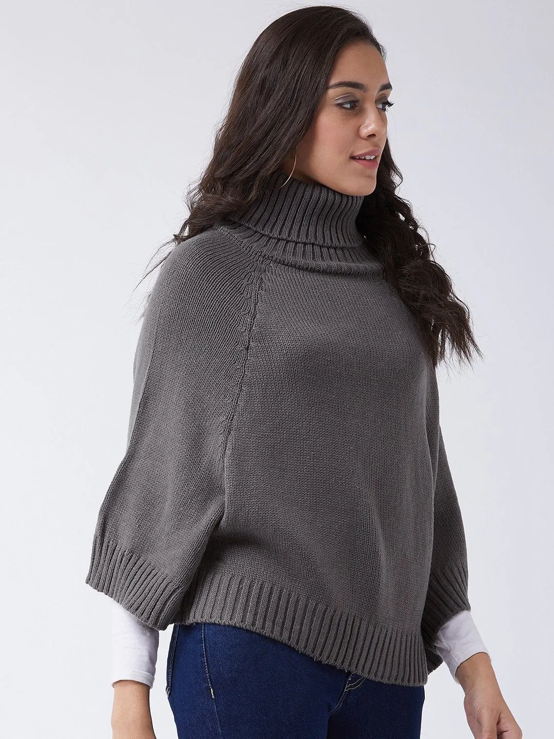 Grey Sweater Poncho