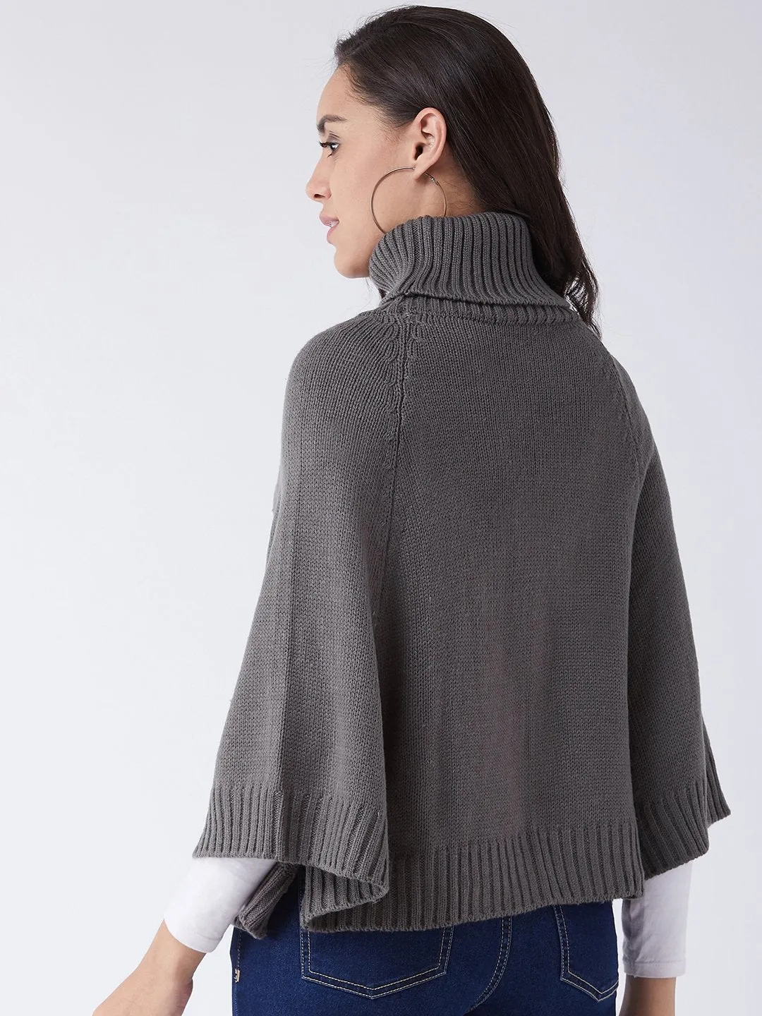 Grey Sweater Poncho