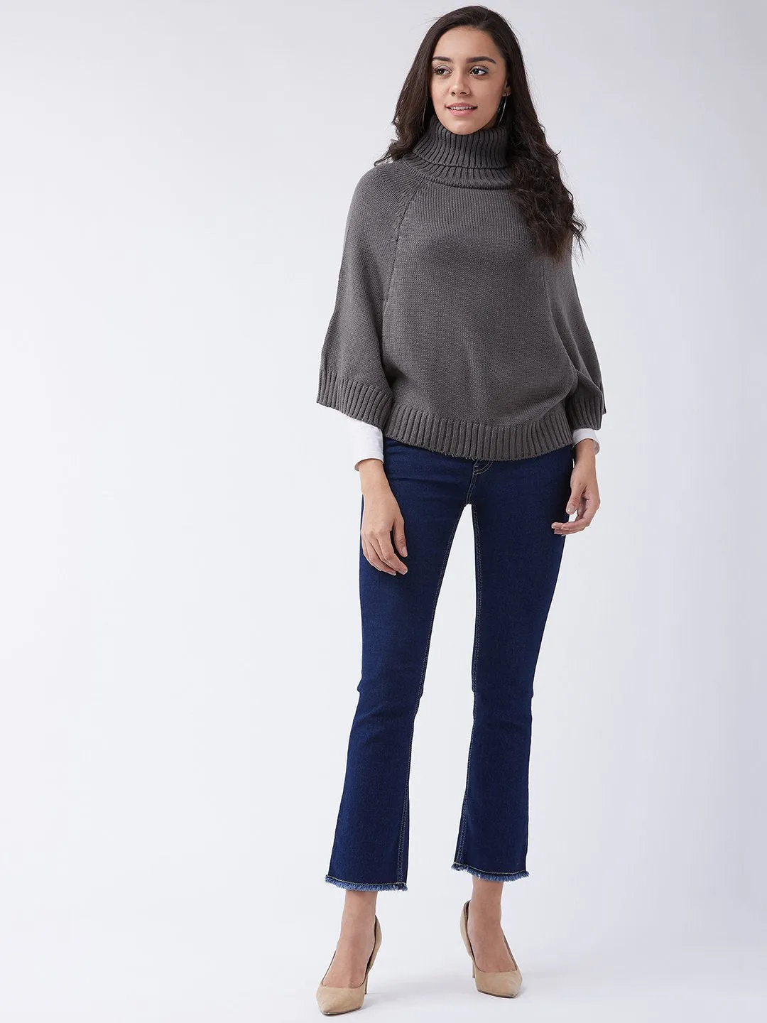 Grey Sweater Poncho