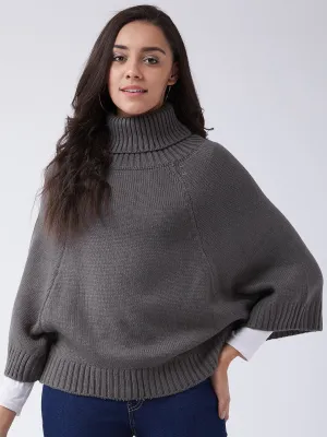 Grey Sweater Poncho