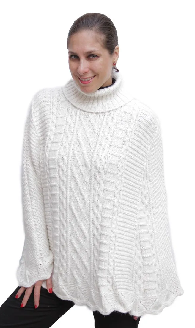 Handknit Maria Alpaca Poncho