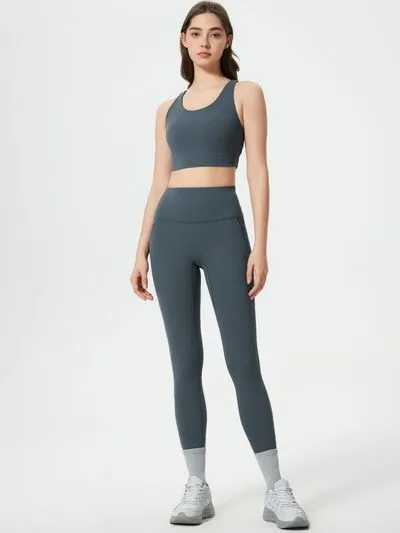 Hazel Blues® |  Millennia Wide Waistband Active Leggings