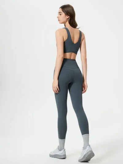 Hazel Blues® |  Millennia Wide Waistband Active Leggings
