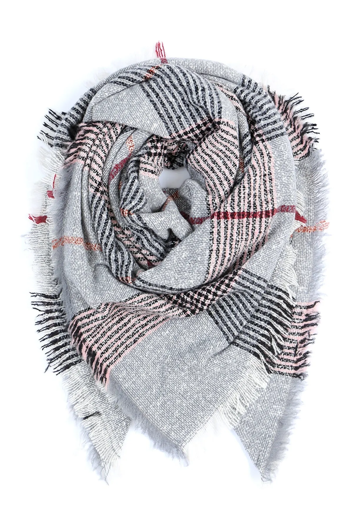 HDF2914 - MULTI COLOR BLANKET FRINGED SCARF
