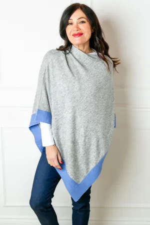 Hepburn Cashmere Ribbed Edge Poncho