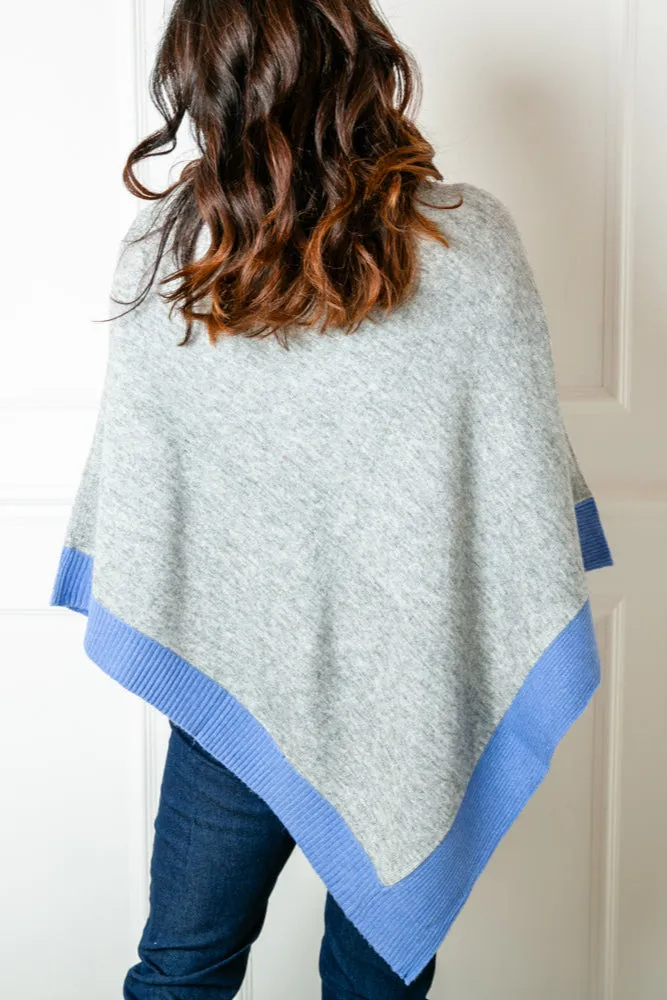 Hepburn Cashmere Ribbed Edge Poncho