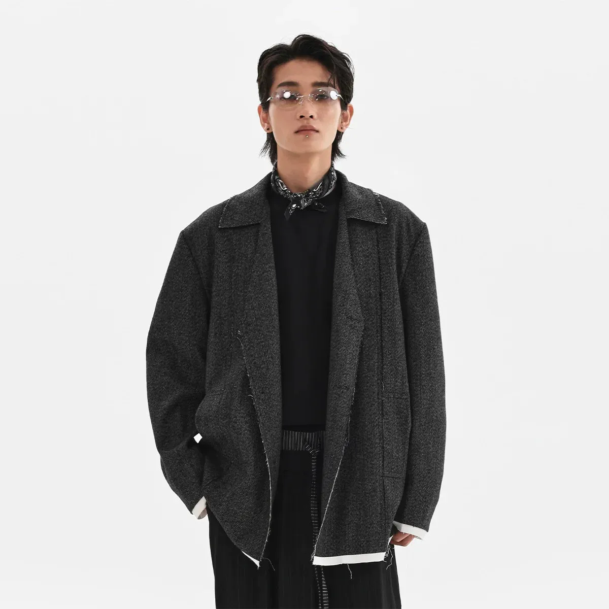 Herringbone Woolen Blazer