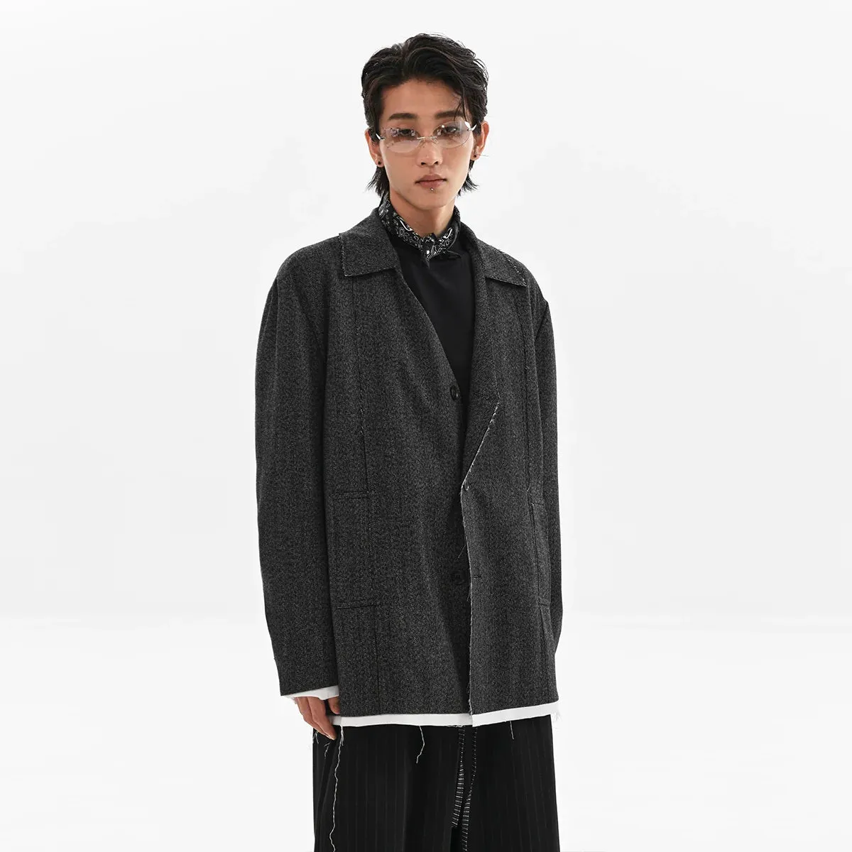 Herringbone Woolen Blazer