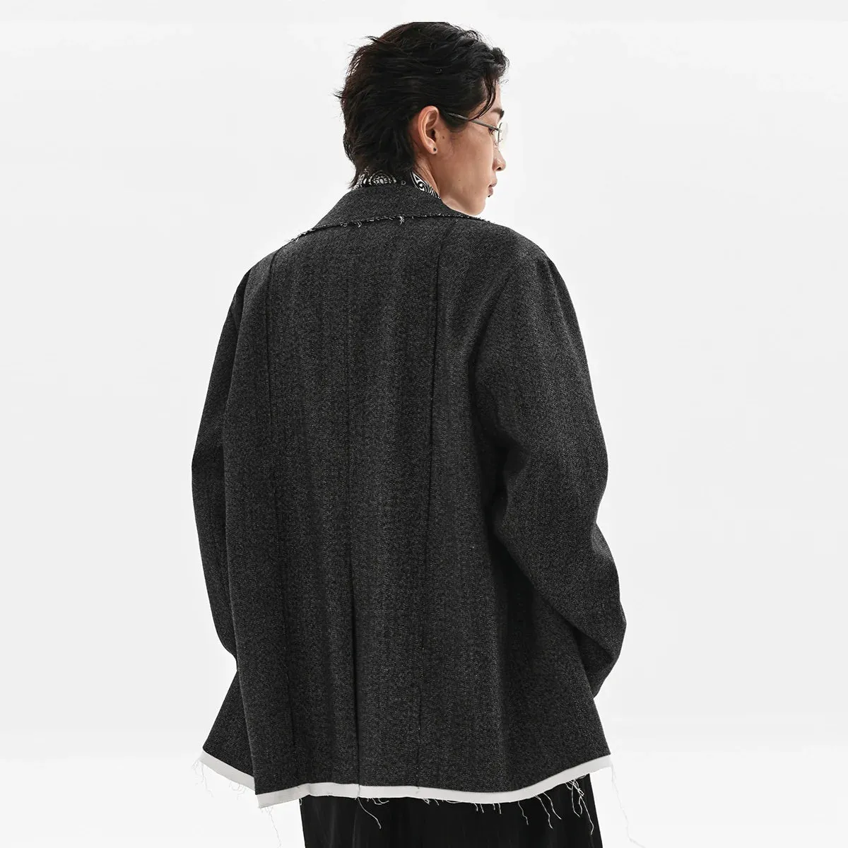 Herringbone Woolen Blazer