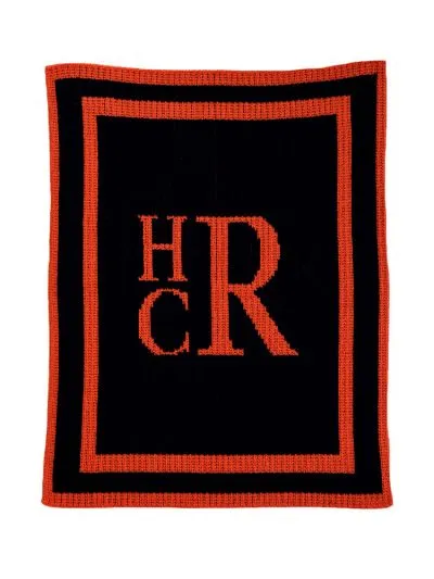 INITIAL STACKED MONOGRAM BLANKET