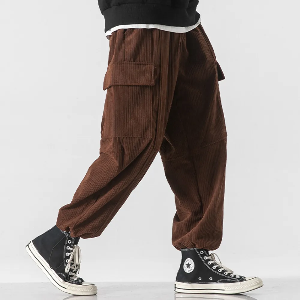 Japanese Thickened Corduroy Loose Sweatpants