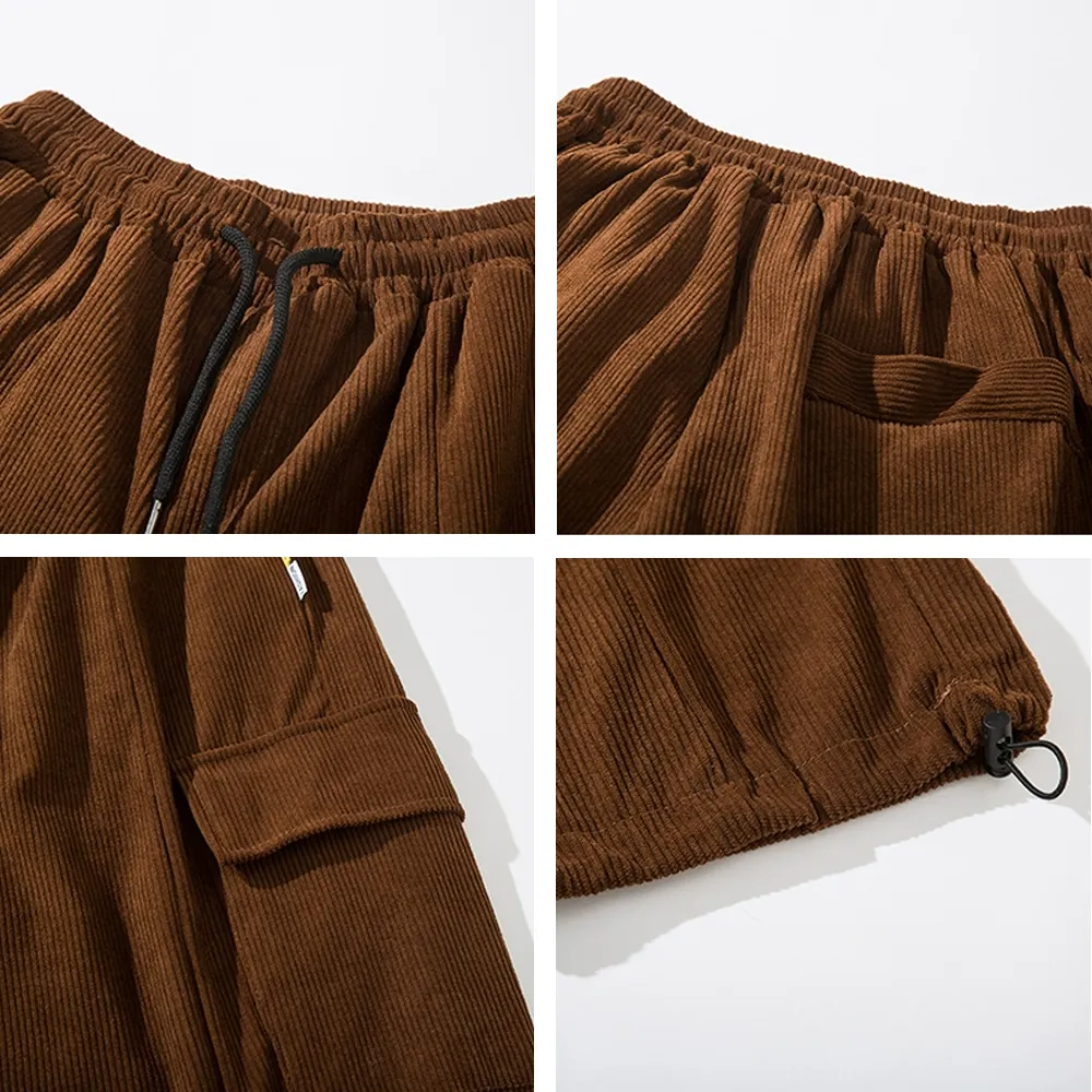 Japanese Thickened Corduroy Loose Sweatpants