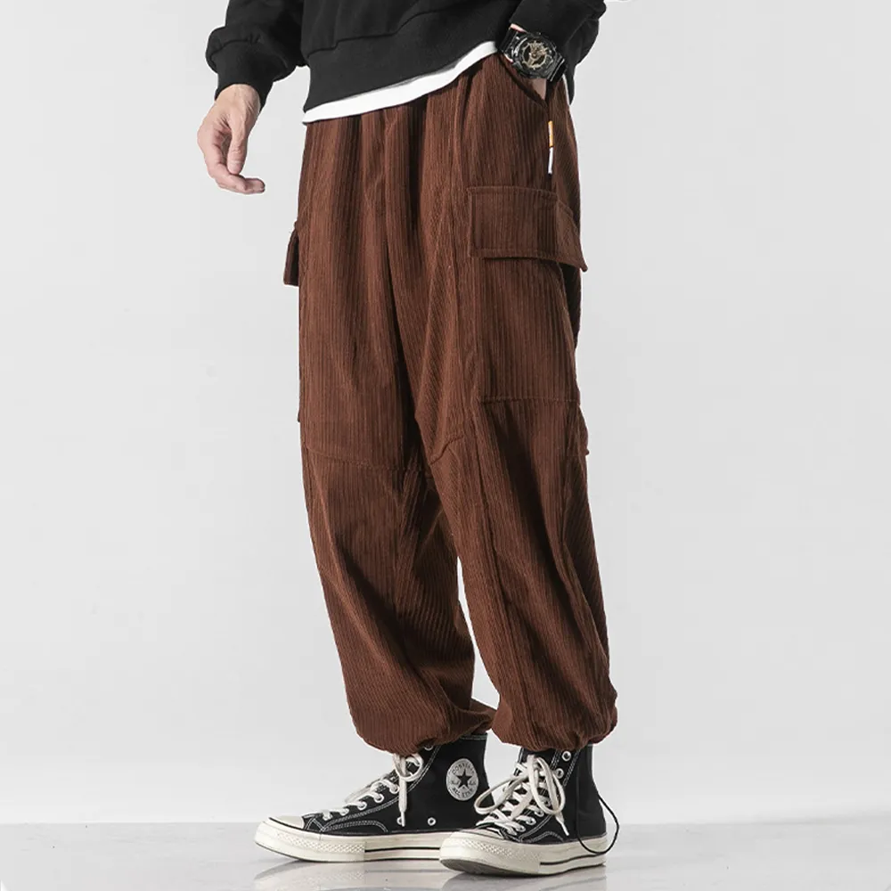 Japanese Thickened Corduroy Loose Sweatpants