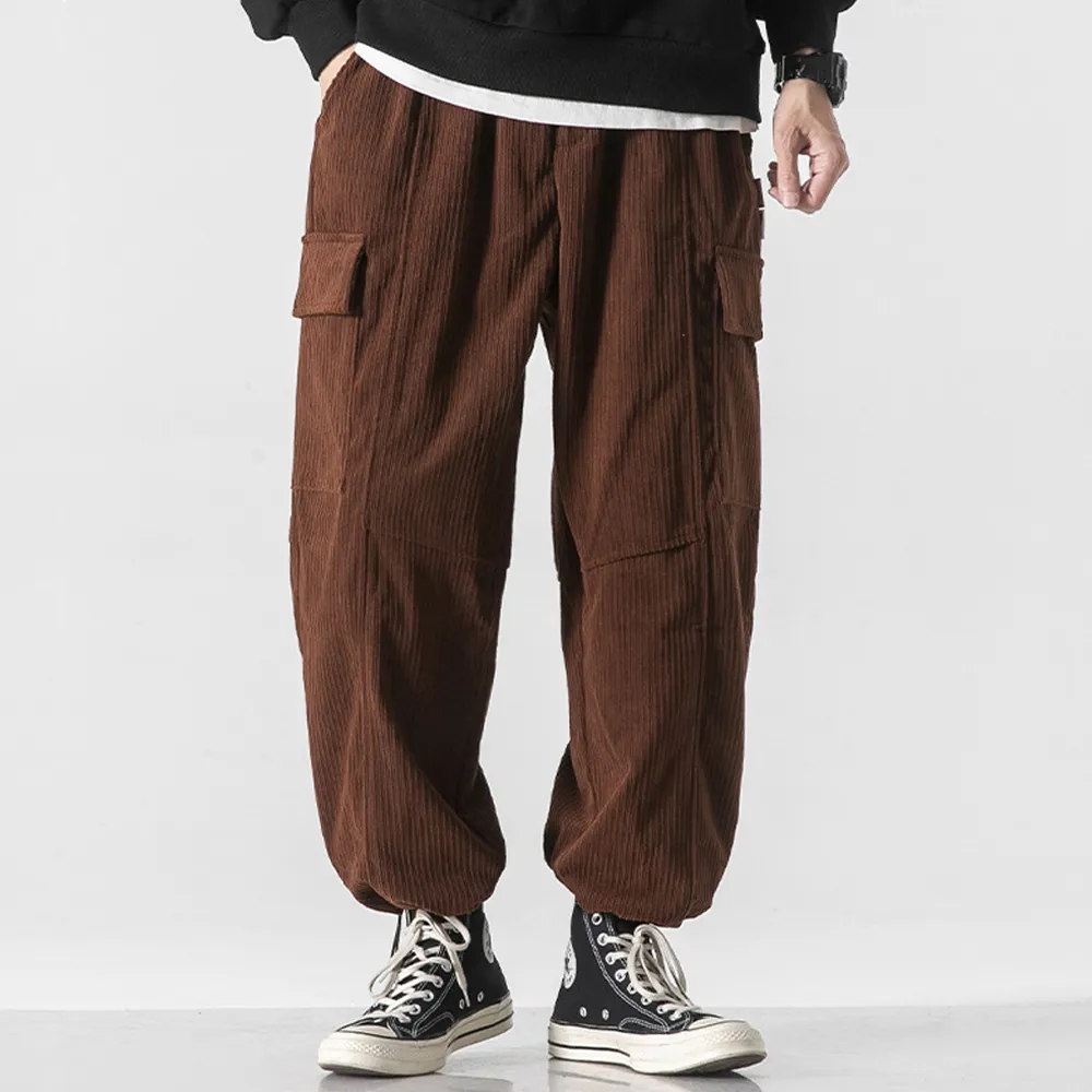 Japanese Thickened Corduroy Loose Sweatpants