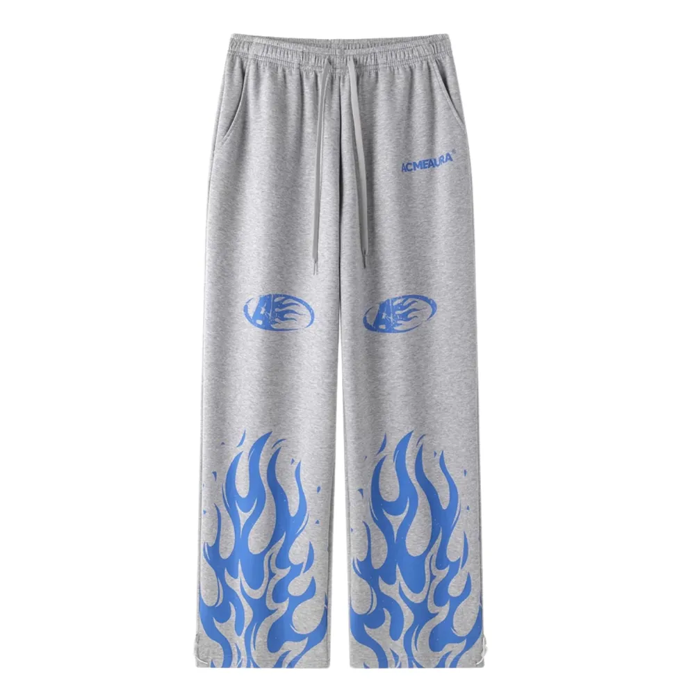 Jazz Loose Flame Print Sweatpants