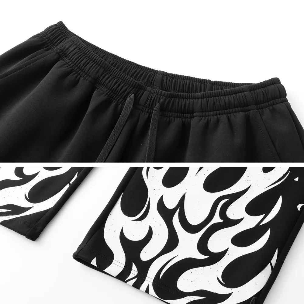 Jazz Loose Flame Print Sweatpants