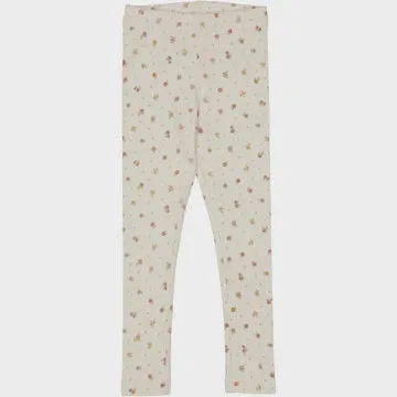 Jersey Leggings in Chalk Flowers
