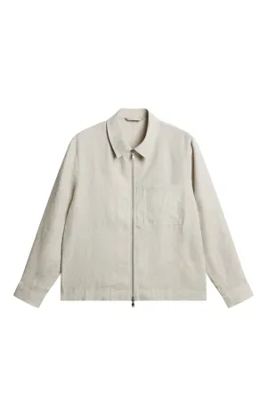 Julius Drape Linen Overshirt / Moonbeam