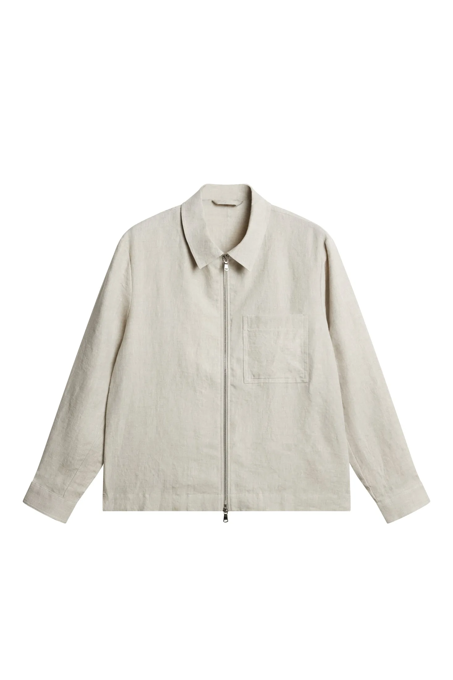 Julius Drape Linen Overshirt / Moonbeam