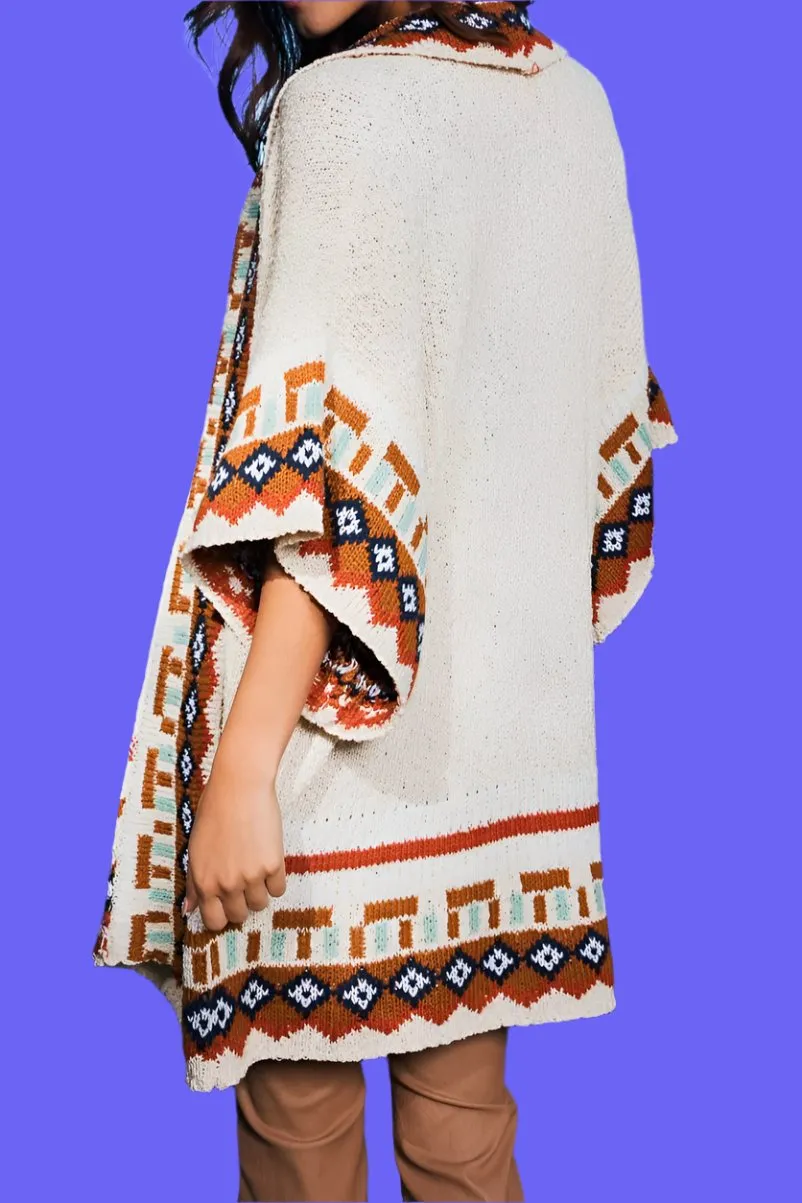 Kachina Tapestry Knit Cardigan Ruana