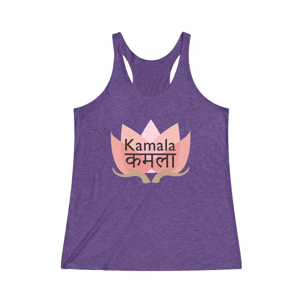 KAMALA LOTUS© - Women's Tri-Blend Racerback Tank