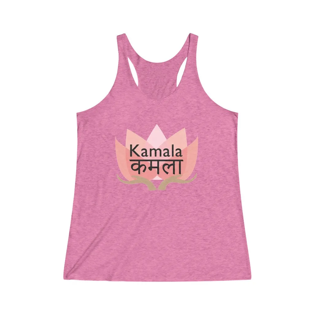 KAMALA LOTUS© - Women's Tri-Blend Racerback Tank