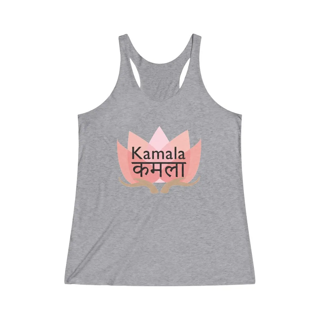 KAMALA LOTUS© - Women's Tri-Blend Racerback Tank