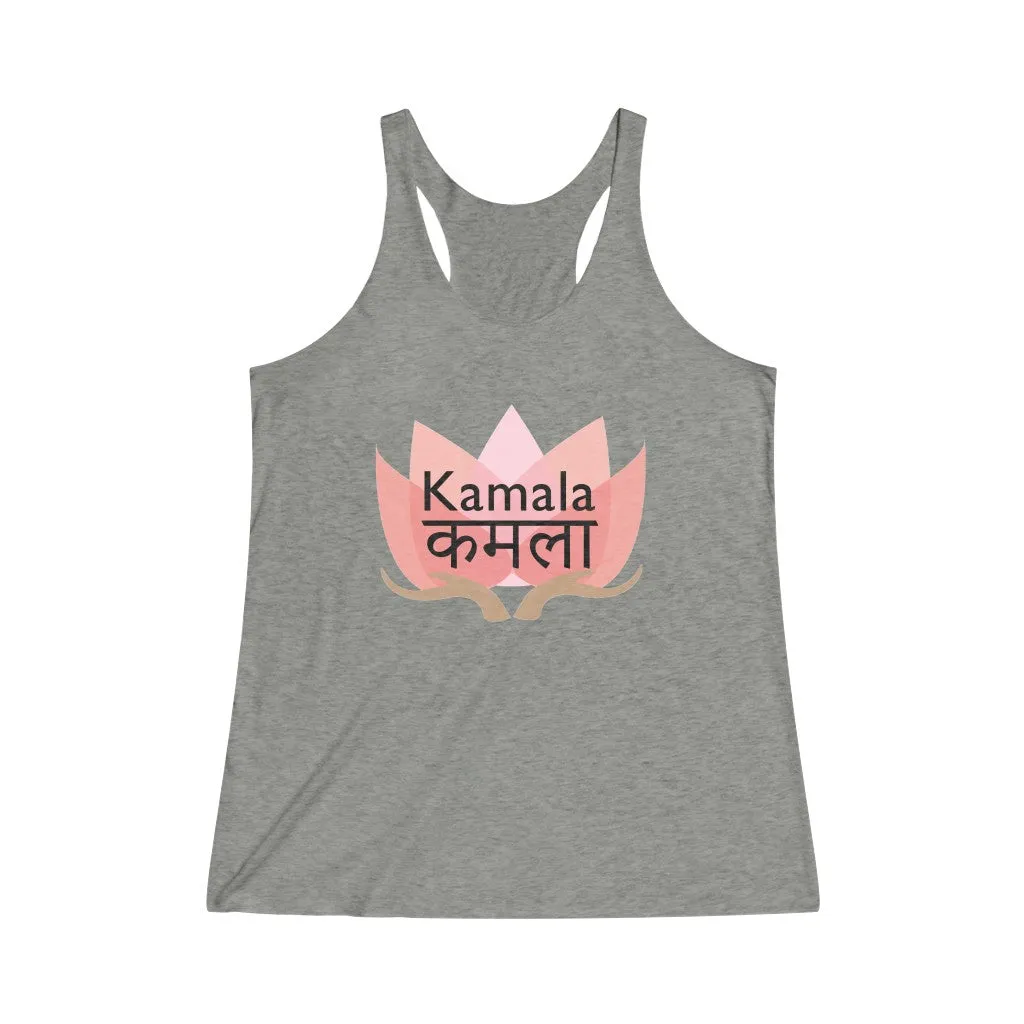 KAMALA LOTUS© - Women's Tri-Blend Racerback Tank