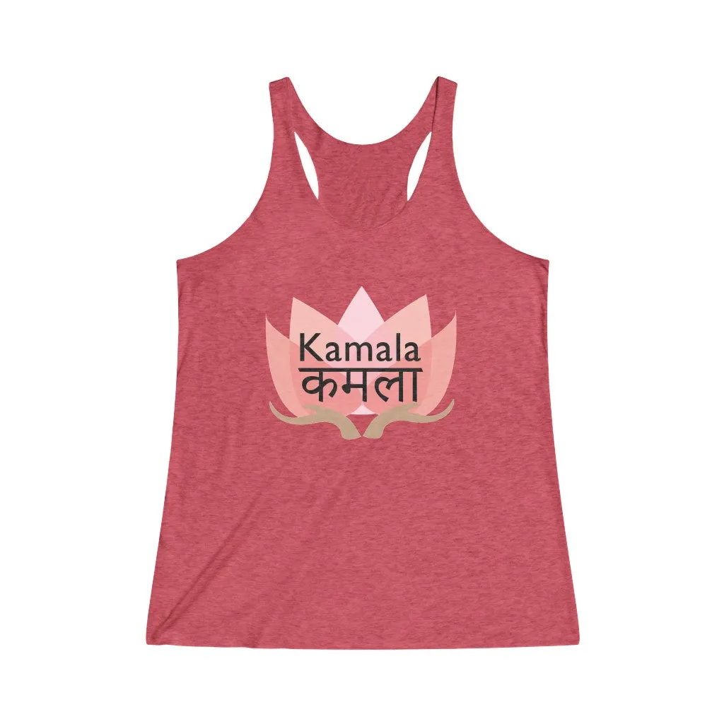 KAMALA LOTUS© - Women's Tri-Blend Racerback Tank