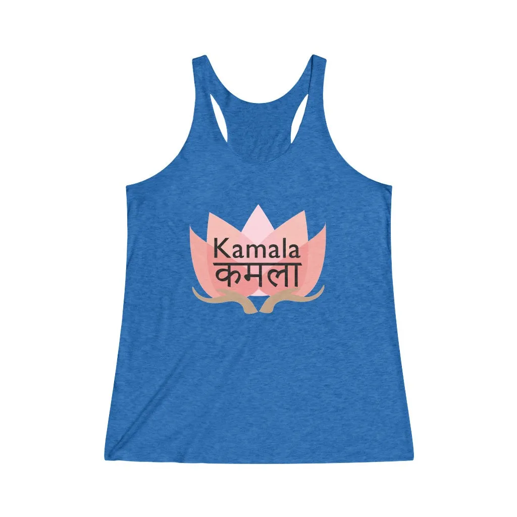 KAMALA LOTUS© - Women's Tri-Blend Racerback Tank