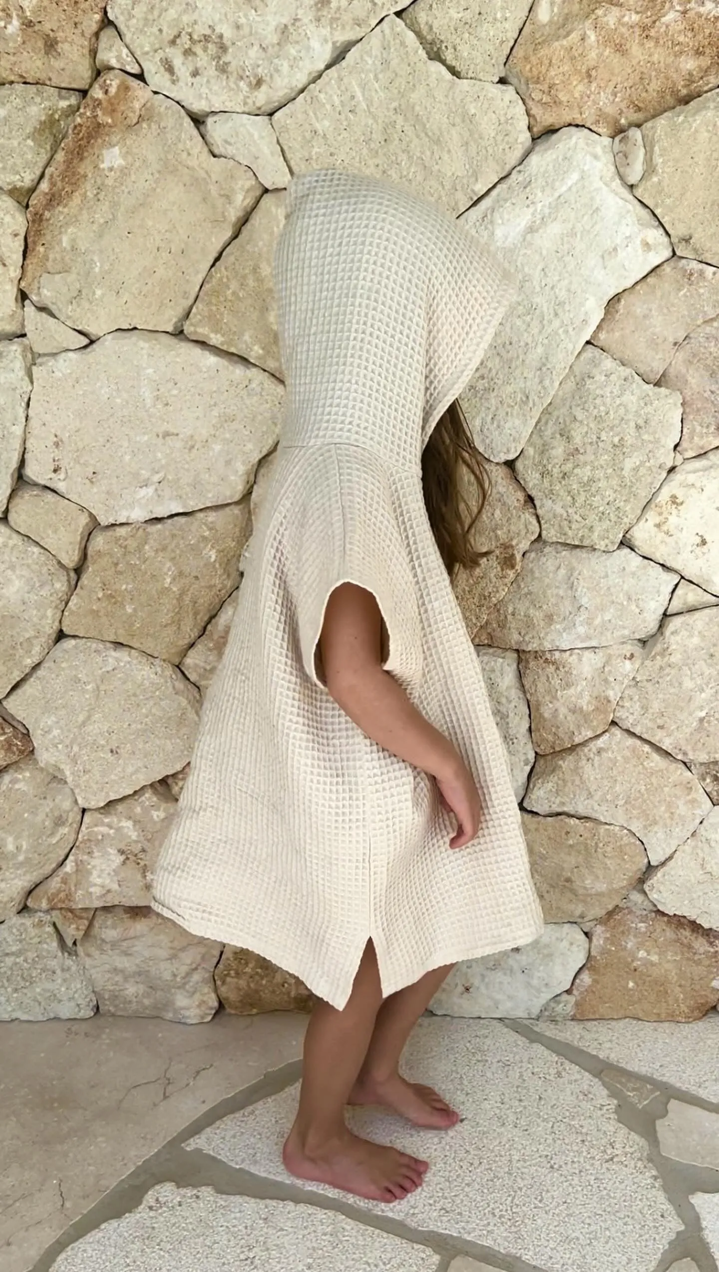 Kids Sand Waffle Poncho